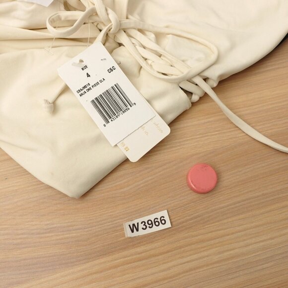 White One Piece Swimsuit 4‎ Black Off Shoulder Colorblock Lace Up Hipster Anja - Picture 11 of 11